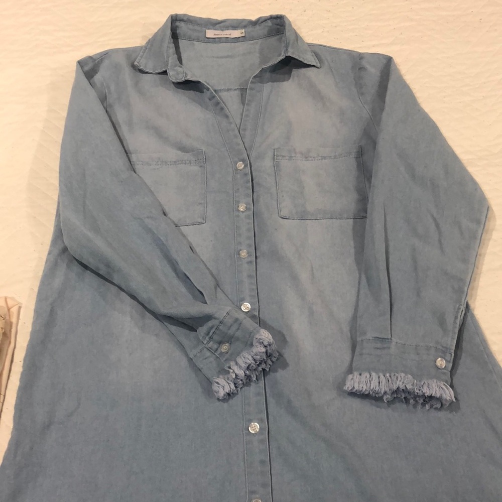 Long sleeve jean dress